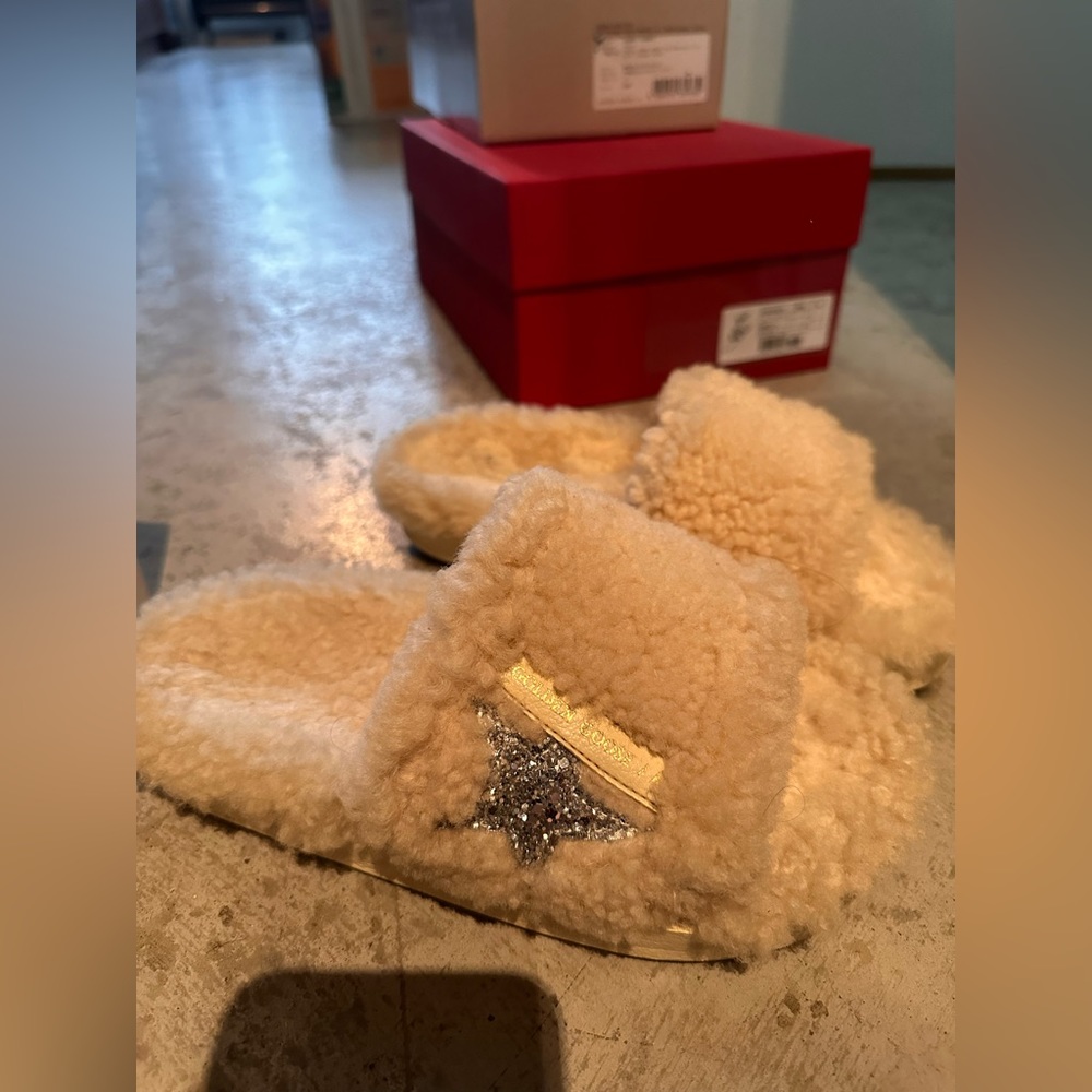 Golden Goose Shearling slides